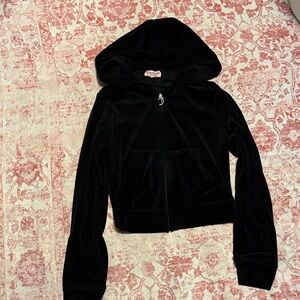 Juicy Couture Black Zip Up Hoodie with Rhinestones